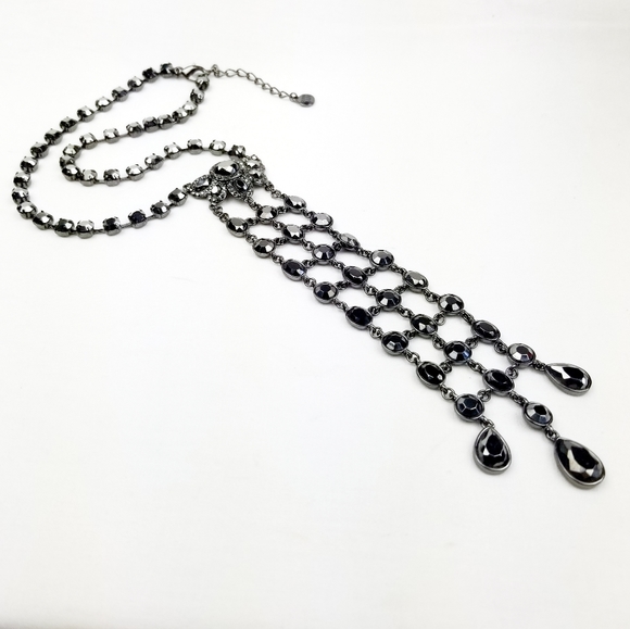Vtg Carolee Lux Black Rhinestone Necklace EUC - Picture 11 of 13